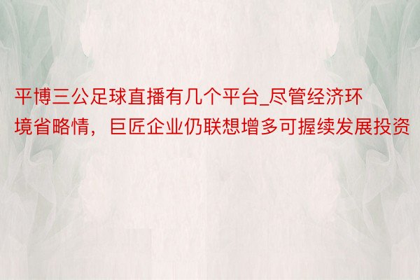 平博三公足球直播有几个平台_尽管经济环境省略情，巨匠企业仍联想增多可握续发展投资