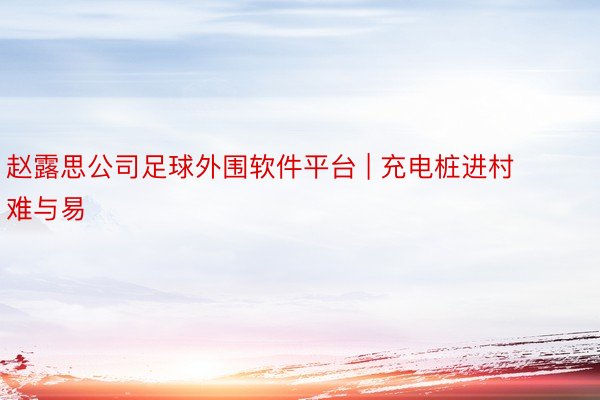 赵露思公司足球外围软件平台 | 充电桩进村难与易
