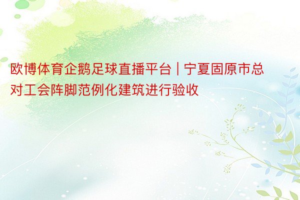 欧博体育企鹅足球直播平台 | 宁夏固原市总对工会阵脚范例化建筑进行验收